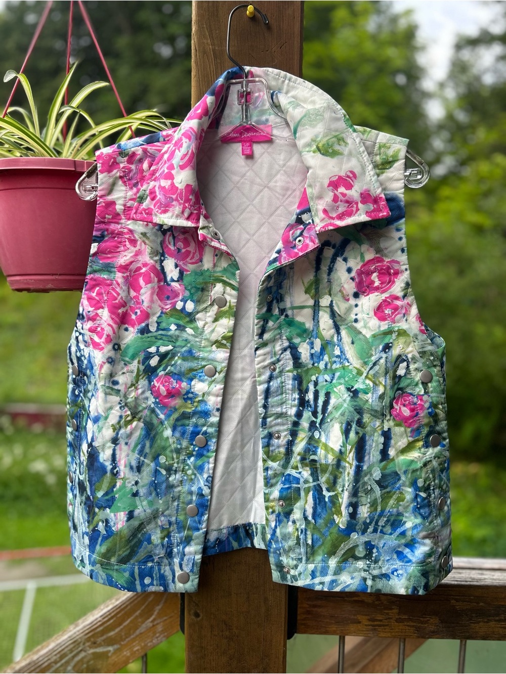 Claire Desjardin Floral Garden Print Vest • Small
